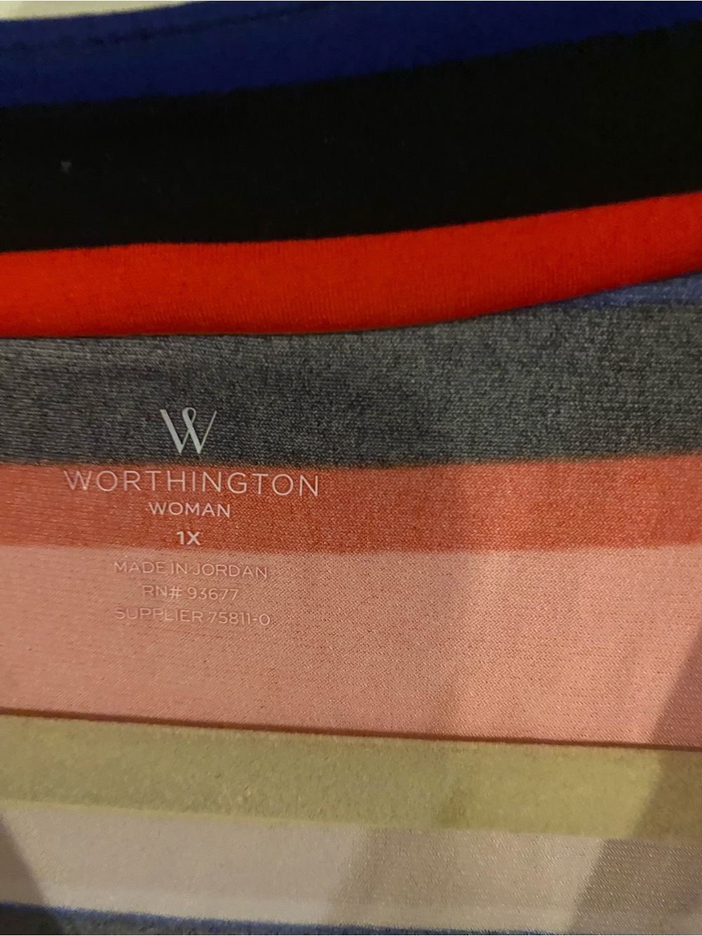 Worthington Multicolor Striped Cowl Neck Blouse - Picture 2 of 4